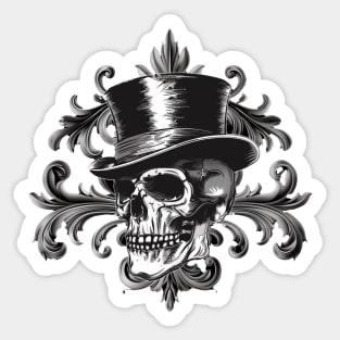 Top Hat Skull Sticker